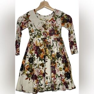 Posh Peanut Corrine Twirl Floral Long Sleeve Dress 4T